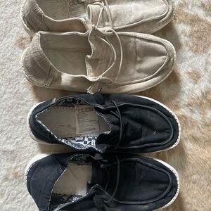 Hey Dude Women's Flats - Black and Cream